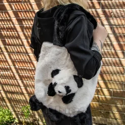 Blue Banana Fluffy Panda Bag (Black/White)