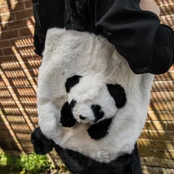 Blue Banana Fluffy Panda Bag (Black/White)