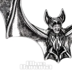 Blue Banana Flying Bat Plug Hoops (Silver)