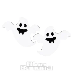 Blue Banana Ghost Earrings (White)