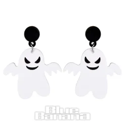 Blue Banana Ghost Earrings (White)
