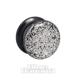 Blue Banana Glitter Ear Plug (Silver)