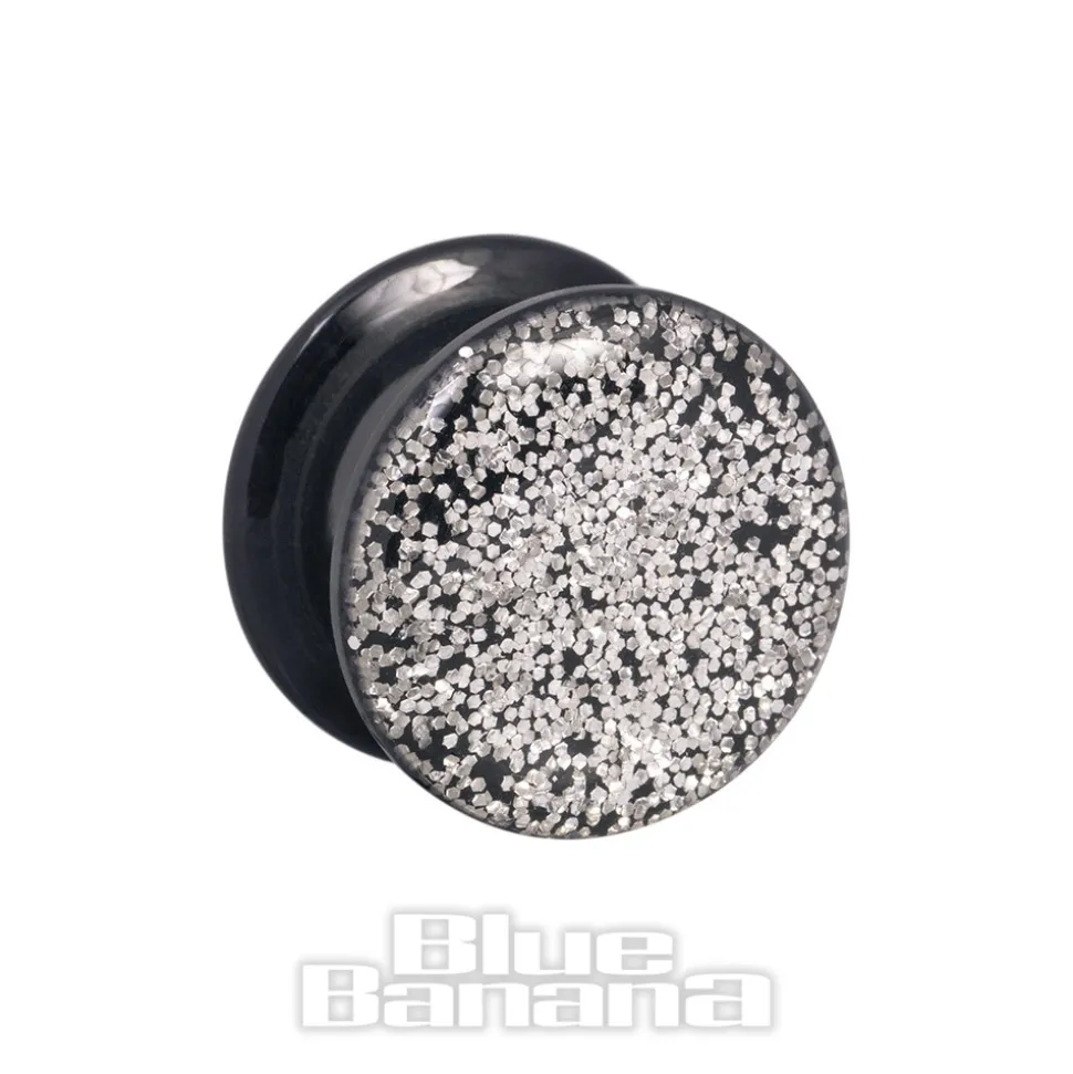 Blue Banana Glitter Ear Plug (Silver)