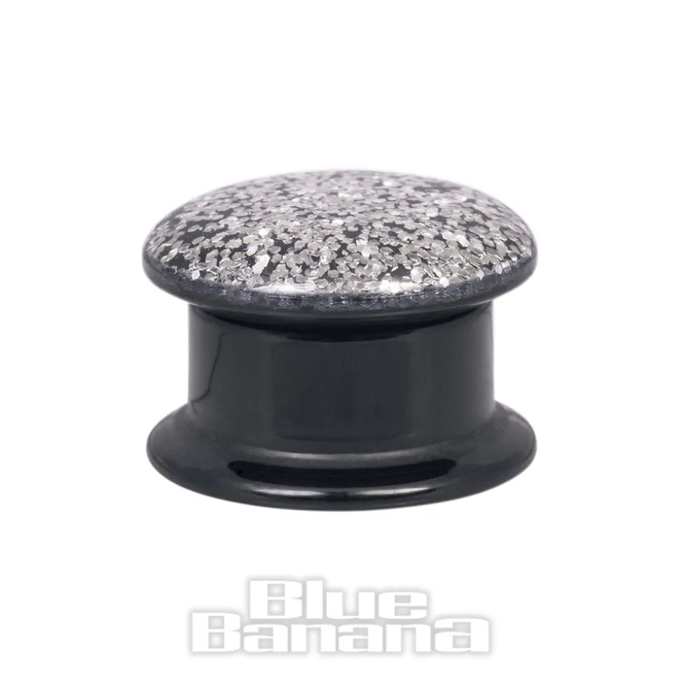 Blue Banana Glitter Ear Plug (Silver)