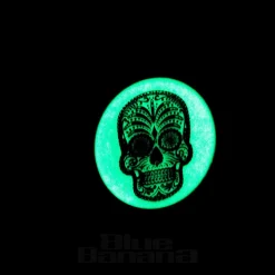 Blue Banana Glow In The Dark Sugar Skull Plug (White)