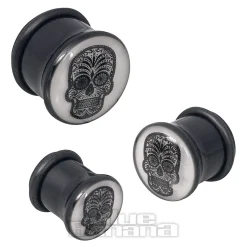 Blue Banana Glow In The Dark Sugar Skull Plug (White)
