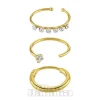 Blue Banana Gold Assorted Nose Rings (3 Pack)