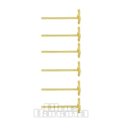 Blue Banana Gold Cross Nose Studs (6 Pack)