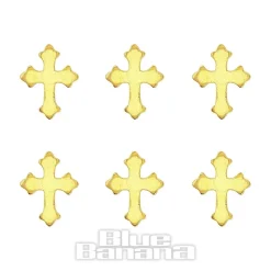 Blue Banana Gold Cross Nose Studs (6 Pack)