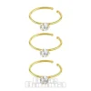 Blue Banana Gold 3mm Crystal Nose Rings (3 Pack)