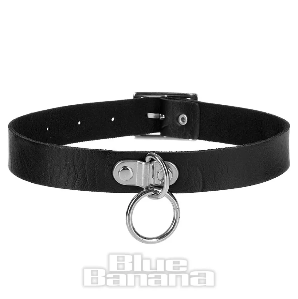 Blue Banana Hanging Ring Choker (Black)