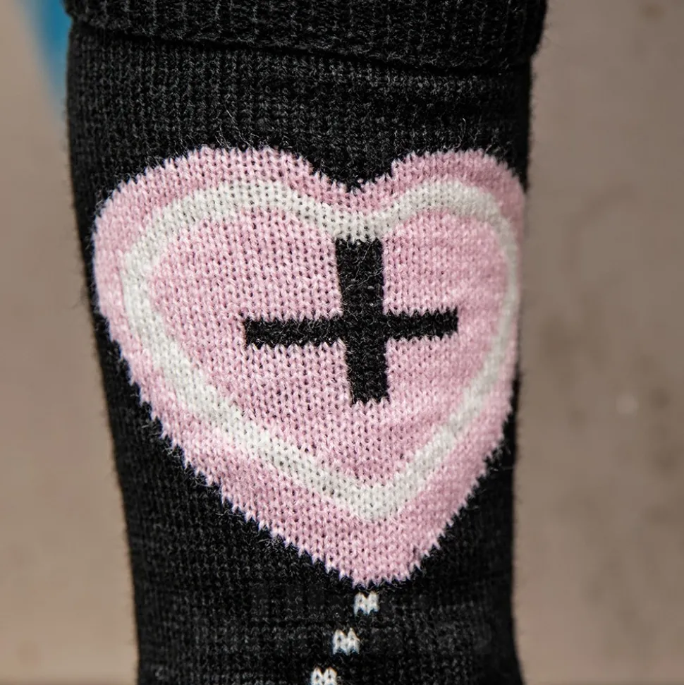 Blue Banana Heart & Cross Legwarmers (Pink)