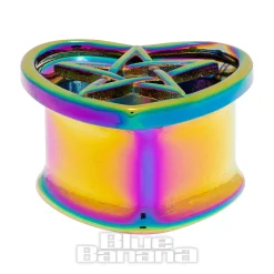 Blue Banana Heart Pentagram Surgical Steel Tunnel (Multicoloured)