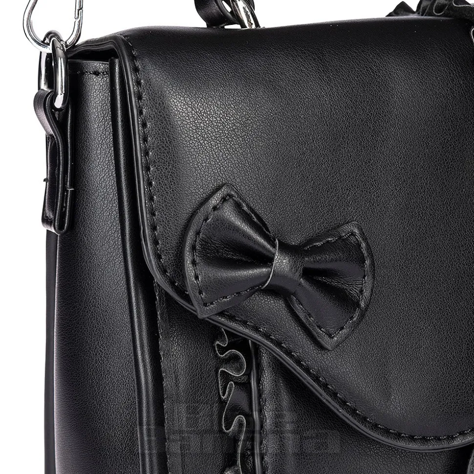 Blue Banana Hearts & Bow Handbag (Black)