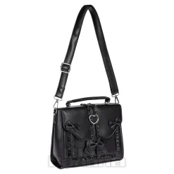 Blue Banana Hearts & Bow Handbag (Black)