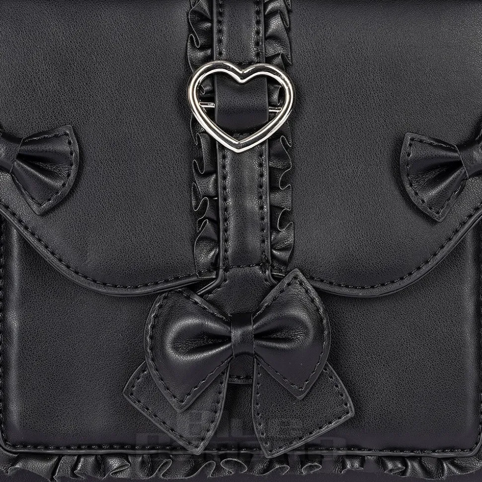 Blue Banana Hearts & Bow Handbag (Black)