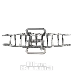 Blue Banana Hearts Hair Clip (Silver)