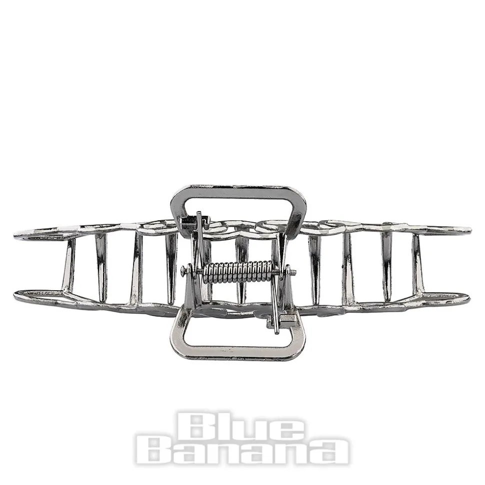 Blue Banana Hearts Hair Clip (Silver)
