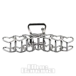 Blue Banana Hearts Hair Clip (Silver)