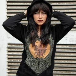 Blue Banana Heart & Swords Hoodie (Black)