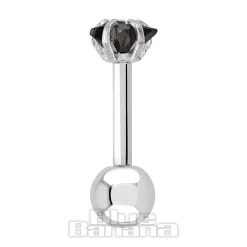 Blue Banana Jewel Star 1.2 x 6mm Tragus Bar (Black)