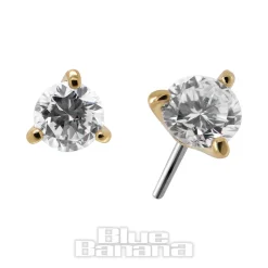 Blue Banana 18K Gold Lab Diamond 2.5mm Threadless Top (Gold)
