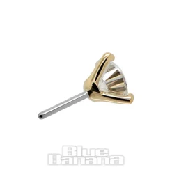 Blue Banana 18K Gold Lab Diamond 3mm Threadless Top (Gold)