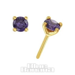 Blue Banana 14K Gold 2mm Cubic Zirconia Threadless Top (Amethyst)