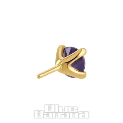 Blue Banana 14K Gold 2mm Cubic Zirconia Threadless Top (Amethyst)