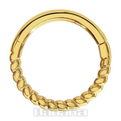 Blue Banana 14K Gold 1.2 x 8mm Twisted Hinged Segment Ring (Gold)