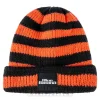 Blue Banana Knitted Stripe Beanie (Black/Orange)