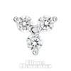Blue Banana 14K White Gold 3 Cubic Zirconia Threadless Top (White Gold)