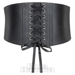 Blue Banana Laces Wide Waist Belt (Black)