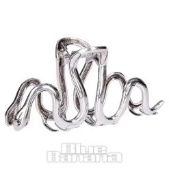 Blue Banana Large Snake Hair Clip (Silver)