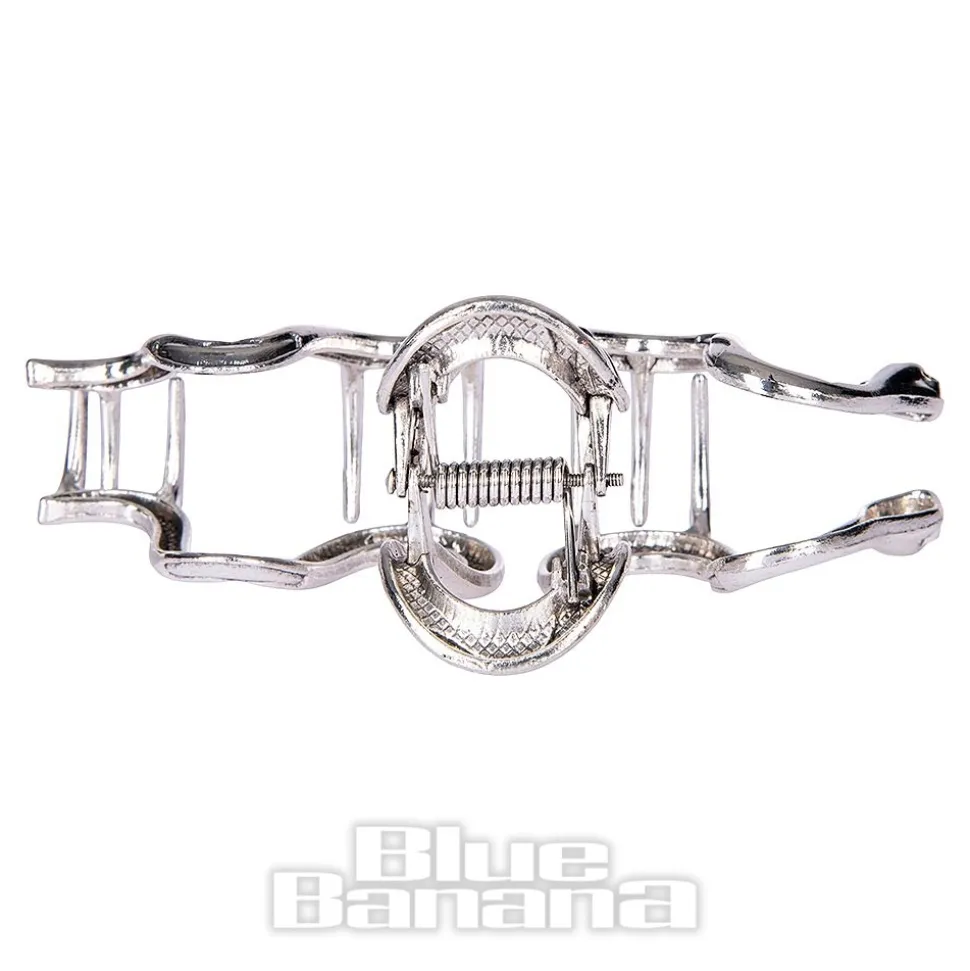 Blue Banana Large Snake Hair Clip (Silver)