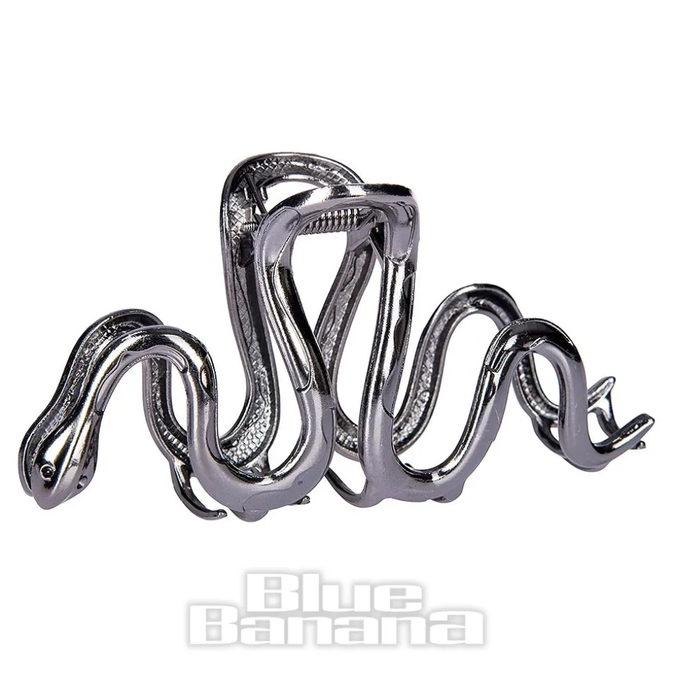 Blue Banana Large Snake Hair Clip (Black)
