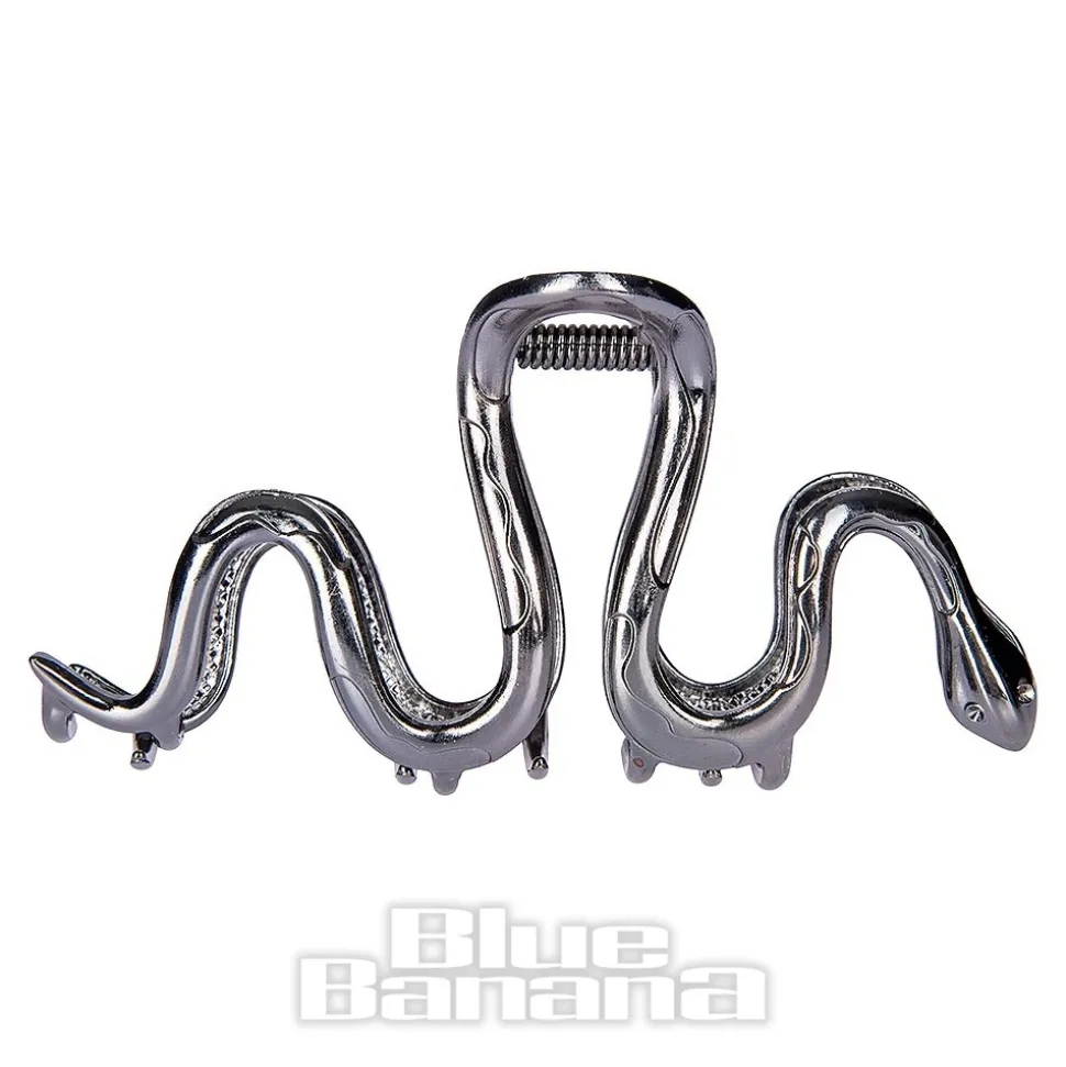 Blue Banana Large Snake Hair Clip (Black)