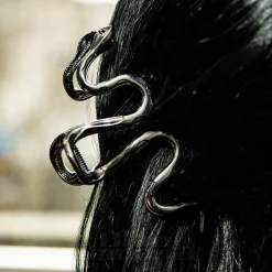Blue Banana Large Snake Hair Clip (Black)