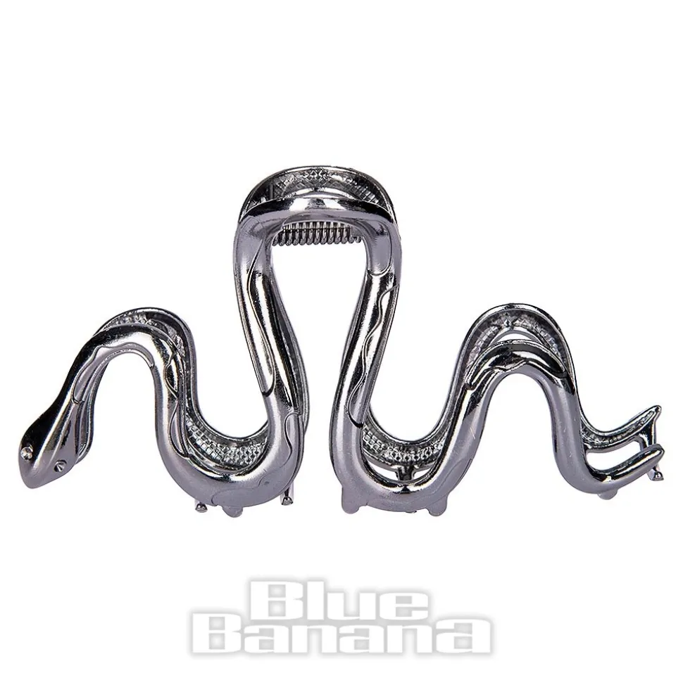 Blue Banana Large Snake Hair Clip (Black)