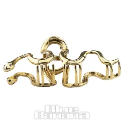 Blue Banana Large Snake Hair Clip (Antique Gold)