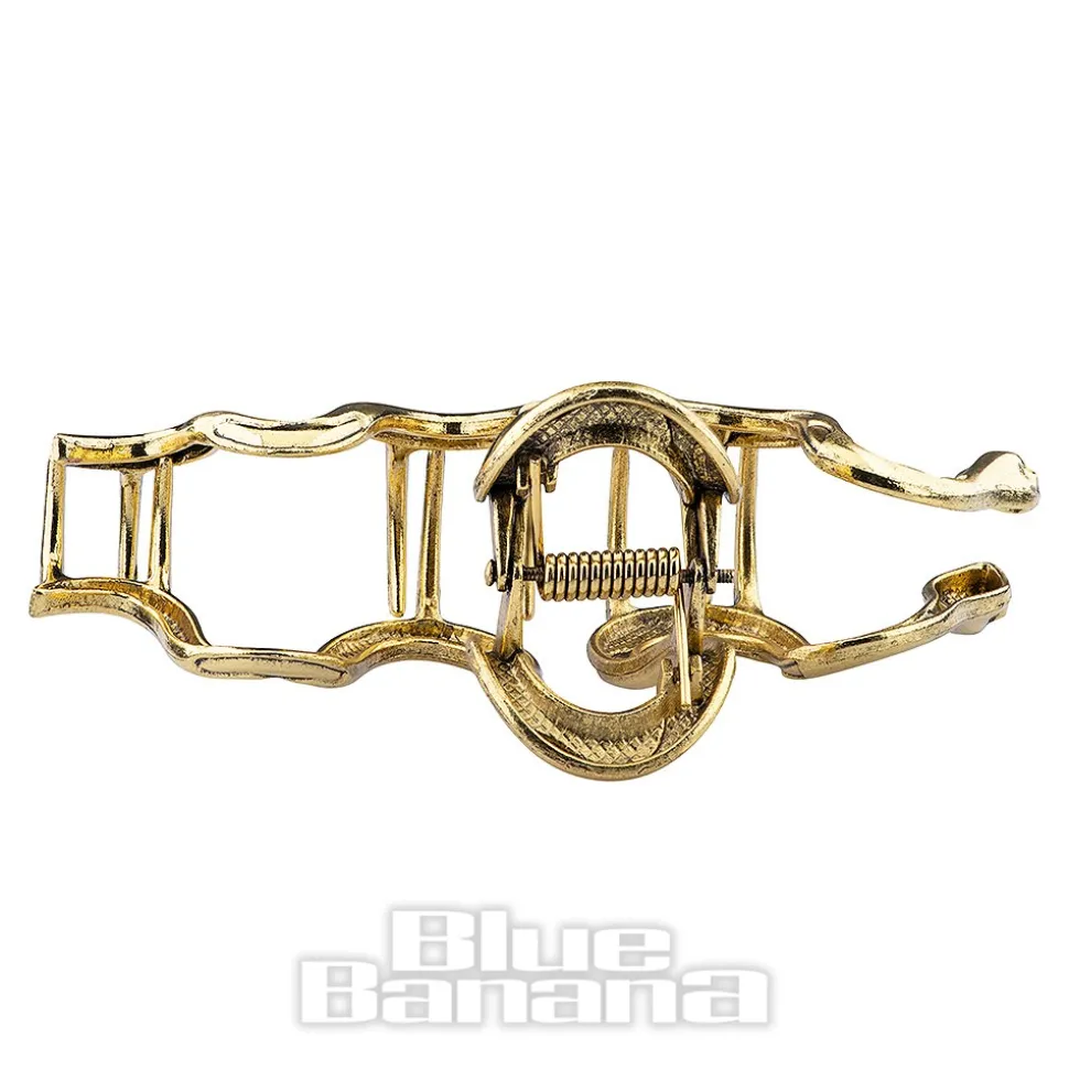 Blue Banana Large Snake Hair Clip (Antique Gold)