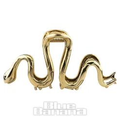 Blue Banana Large Snake Hair Clip (Antique Gold)