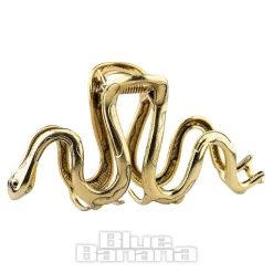 Blue Banana Large Snake Hair Clip (Antique Gold)