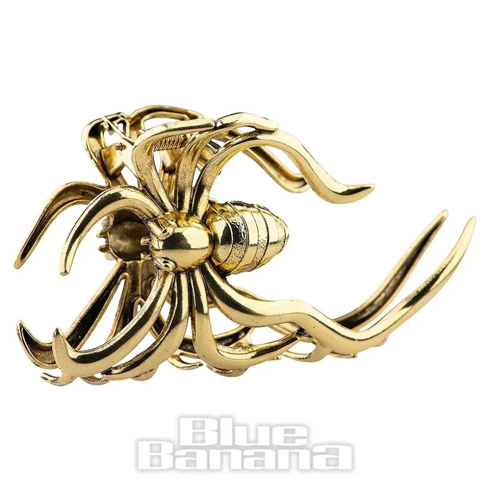 Blue Banana Large Spider Hair Clip (Antique Gold)