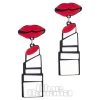 Blue Banana Lipstick Earrings (Red/White/Black)