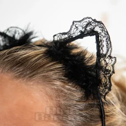Blue Banana Little Lace Ears Headband (Black)