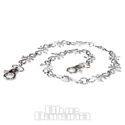 Blue Banana Long Barbed Wire Chain (Silver)