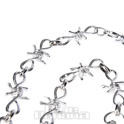 Blue Banana Long Barbed Wire Chain (Silver)