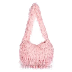 Blue Banana Long Fur Bag (Baby Pink)