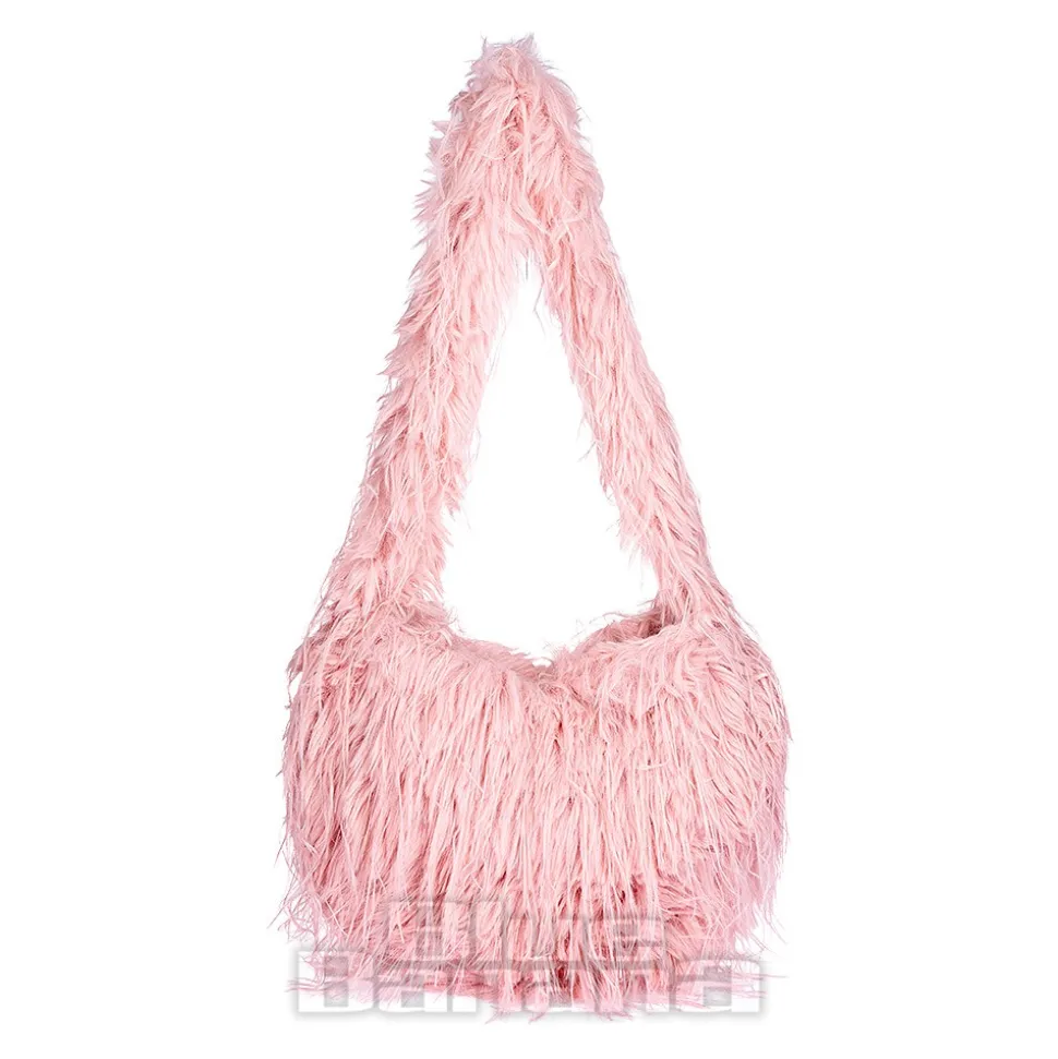 Blue Banana Long Fur Bag (Baby Pink)